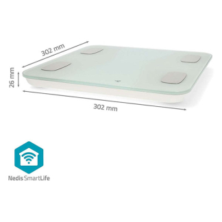Nedis Slimme weegschaal | Nedis SmartLife (Wifi, Gebruikersherkenning, Gehard glas) BTHPS11WT K170202786 - 3