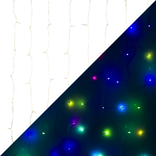 Nedis Smart gordijnverlichting | Nedis SmartLife | 3 x 3 meter  (180 leds, Wifi, Timer, RGB, Binnen/Buiten) WIFILXC01C180 B151200109 - 1