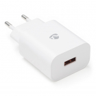 Nedis Snellader | Nedis | 1 poort (USB A, Quick Charge, 18W, Wit) WCQC302AWT K120300230 Nedis Snellader | Nedis | 1 poort (USB A, Quick Charge, 18W, Wit) WCQC302AWT K120300230