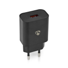 Nedis Snellader | Nedis | 1 poort (USB A, Quick Charge, 18W, Zwart) WCQC302ABK K120300231 Nedis Snellader | Nedis | 1 poort (USB A, Quick Charge, 18W, Zwart) WCQC302ABK K120300231