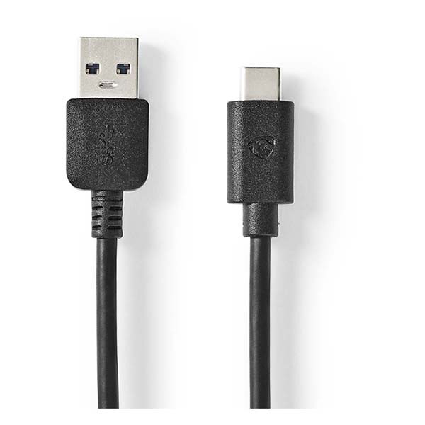 Nedis Sony oplaadkabel | USB A ↔ USB C | 2 meter (USB 3.0, 60W, 5 Gbps, Vertind koper, Power Delivery, Zwart) CCGW61600BK20 H010214322 - 2