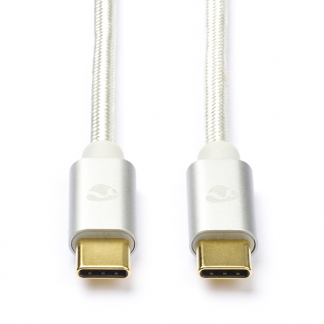 Nedis Sony oplaadkabel | USB C ↔ USB C 2.0 | 1 meter (100% koper, Nylon, Zilver) CCTB60800AL10 H010214192 - 