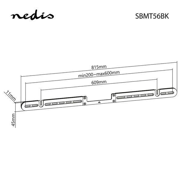 Nedis Soundbar beugel | Nedis | Max. 10 kg (Geschikt voor Sonos® Arc™, Staal, Zwart) SBMT56BK K101501152 - 6