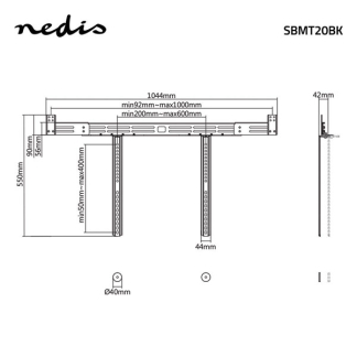 Nedis Soundbar beugel | Nedis | Max. 10 kg (Universeel, Met tv bevestiging, Staal, Zwart) SBMT20BK K101501154 - 6