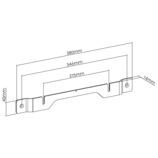 Nedis Soundbar beugel | Nedis | Max. 2 kg (Geschikt voor Sonos® Ray™, ABS/Staal, Zwart) SBMT57BK K101501153 - 4