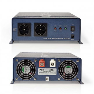 Nedis Spanningsomvormer | Nedis | 2000W (12V naar 230V, Zuiver, Dubbel stopcontact) PIPS200012 N170402109 - 1