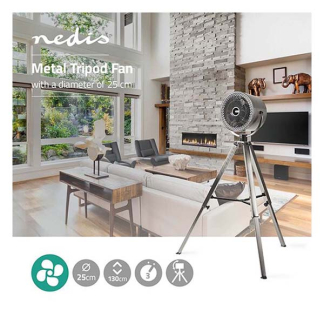 Nedis Staande ventilator | Nedis | Ø 25 cm (3 standen, Verstelbare hoogte, Geborsteld metaal) FNTR20CMT10 K170104104 - 2