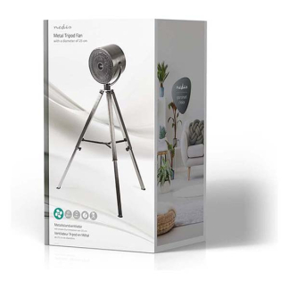 Nedis Staande ventilator | Nedis | Ø 25 cm (3 standen, Verstelbare hoogte, Geborsteld metaal) FNTR20CMT10 K170104104 - 6