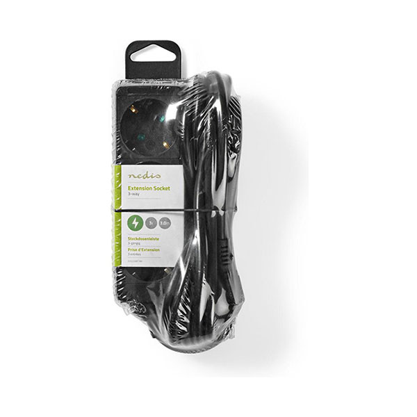 Nedis Stekkerdoos 3-voudig | 3 meter (Zwart) 41180 55.202.71 D4998 EXSO330F1BK K060401066 - 4