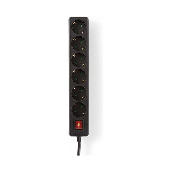 Nedis Stekkerdoos 6-voudig | 1.5 meter (Schakelaar, Zwart) 41144 51290 55.202.83 D3047 EXSO615F2BK K060401056 - 2