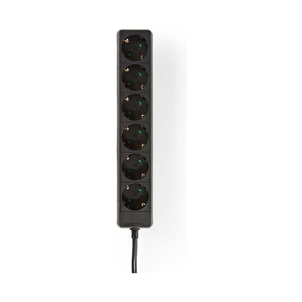 Nedis Stekkerdoos 6-voudig | 1.5 meter (Zwart) 41225 55.202.81 96049 EXSO615F1BK K060401054 - 2