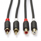 Nedis Stereo audiokabel - Nedis - 5 meter (2 x RCA tulp mannelijk, 2 x RCA tulp vrouwelijk) CABW24205AT50 K070601017 Nedis Stereo audiokabel - Nedis - 5 meter (2 x RCA tulp mannelijk, 2 x RCA tulp vrouwelijk) CABW24205AT50 K070601017