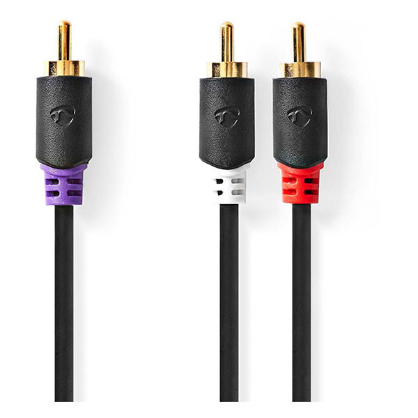 Nedis Subwoofer splitterkabel | Tulp naar 2x tulp | M ↔ M | Nedis | 3 meter (Mono, Grijs) CABW24000AT30 K010411295 - 1