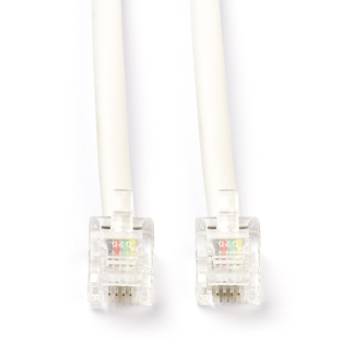 Nedis Telecom RJ11 kabel - 10 meter (Wit) TCGL90200WT100 TCGP90200WT100 N011007100 - 