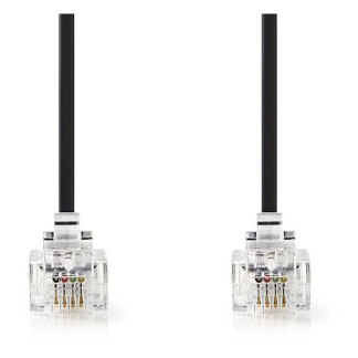 Nedis Telecom RJ11 kabel - 10 meter (Zwart) TCGL90200BK100 TCGP90200BK100 N011007066 - 2