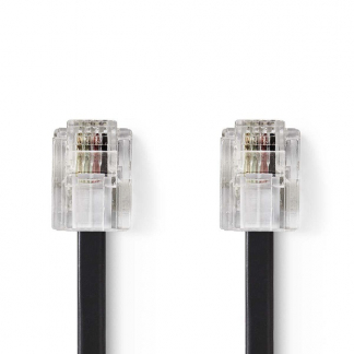 Nedis Telecom RJ11 kabel - 10 meter (Zwart) TCGL90200BK100 TCGP90200BK100 N011007066 - 