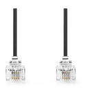 Nedis Telecom RJ11 kabel - 2 meter (Zwart) TCGL90200BK20 TCGP90200BK20 N011007064 - 2