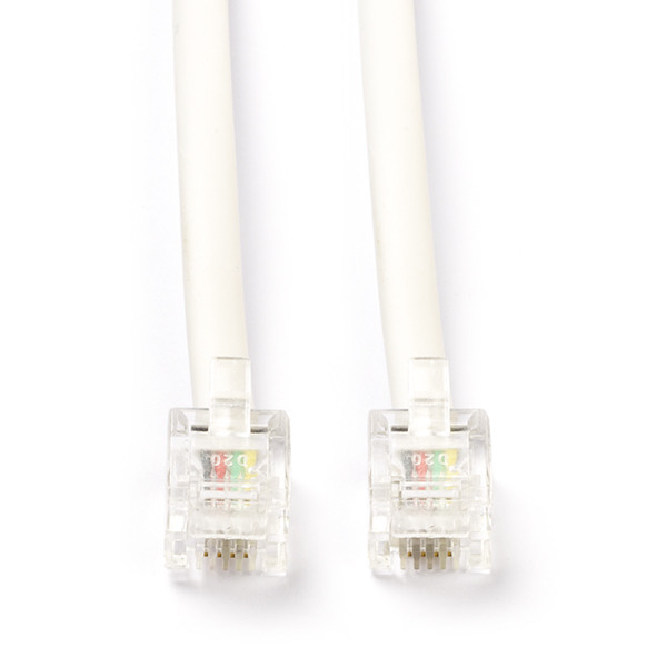 Nedis Telecom RJ11 kabel - Nedis - 2 meter (Wit) TCGL90200WT20 TCGP90200WT20 N011007098 - 1