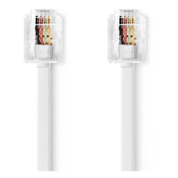 Nedis Telecom RJ11 kabel - Nedis - 2 meter (Wit) TCGL90200WT20 TCGP90200WT20 N011007098 - 2
