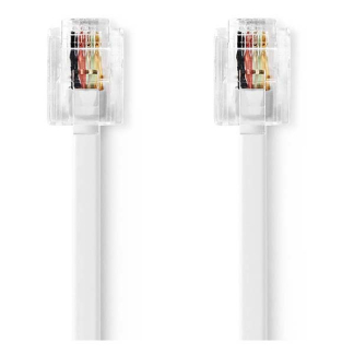 Nedis Telecom RJ11 kabel - Nedis - 2 meter (Wit) TCGL90200WT20 TCGP90200WT20 N011007098 - 2