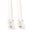 Nedis Telecom RJ11 kabel - Nedis - 2 meter (Wit) TCGL90200WT20 TCGP90200WT20 N011007098
