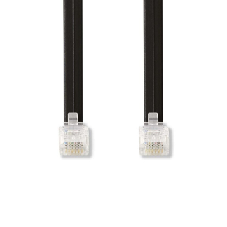 Nedis Telecom RJ12 kabel | Nedis | 1 meter (Plat, Analoog, Digitaal) TCGL90300BK10 K011007102