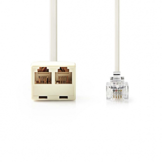 Nedis Telefoon splitterkabel RJ11 - 2 meter (Ivoor) TCGL90820IV20 TCGP90820IV20 N011007149