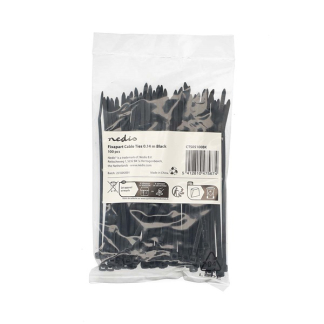 Nedis Tie wrap | Nedis | 140 x 4 mm (100 stuks, Zwart) CTS05100BK K090200090 - 2