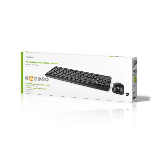 Nedis Toetsenbord en muis | Nedis (Draadloos, 800-1600 dpi) KBMCW100BKUS K170108306 - 5