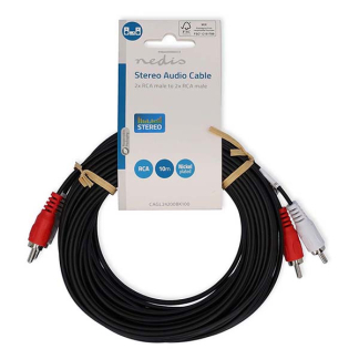 Nedis Tulp kabel | M ↔ M | Nedis | 10 meter (Stereo) CAGL24200BK100 CAGP24200BK100 N010302024 - 4