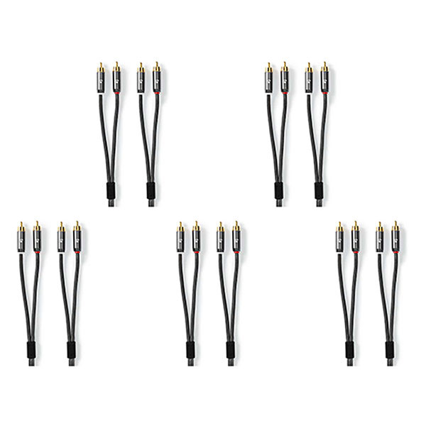 Nedis Tulp kabel | M ↔ M | Nedis | 1 meter | 5 stuks (Stereo, 100% koper, Verguld) CATB24200GY10 V010214259 - 1
