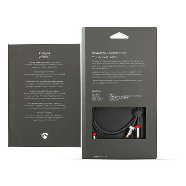 Nedis Tulp kabel | M ↔ M | Nedis | 1 meter | 5 stuks (Stereo, 100% koper, Verguld) CATB24200GY10 V010214259 - 3
