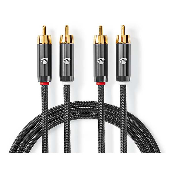 Nedis Tulp kabel | M ↔ M | Nedis | 1 meter (Stereo, 100% koper, Verguld) CATB24200GY10 K010214259 - 1