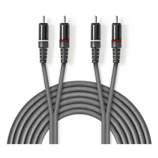 Nedis Tulp kabel | M ↔ M | Nedis | 3 meter (Stereo, 100% koper) COTH24200GY30 N010302032 - 1