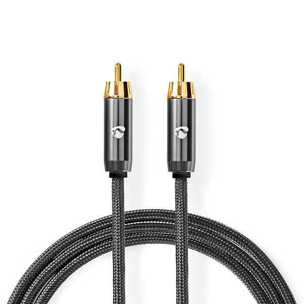 Nedis Tulp kabel | M ↔ M | Nedis | 5 meter (Mono, Verguld, 100% koper) CATB24100GY50 K010214242 - 1