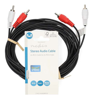 Nedis Tulp kabel | M ↔ M | Nedis | 5 meter (Stereo) CAGL24200BK50 CAGP24200BK50 N010302023 - 4