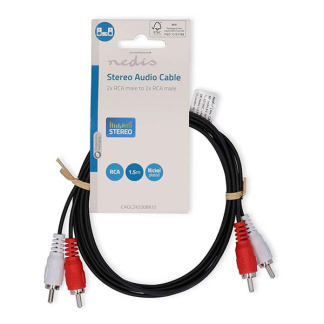 Nedis Tulp kabel | Nedis | 1.5 meter (Stereo) CAGL24200BK15 CAGP24200BK15 N010302020 - 4