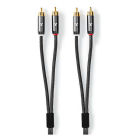 Nedis Tulp kabel | Nedis | 1 meter (Stereo, 100% koper, Verguld) CATB24200GY10 K010214259 - 2