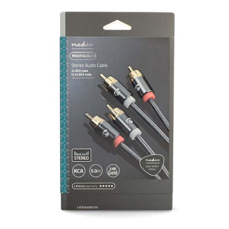 Nedis Tulp kabel | Nedis | 5 meter (Stereo, 100% koper, Verguld) CATB24200GY50 K010214262 - 6