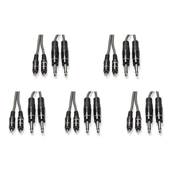 Nedis Tulp naar 2x jack 6.35 mm kabel | M ↔ M | Nedis | 1.5 meter | 5 stuks (Stereo, 100% koper) COTH23320GY15 V010301319 - 1