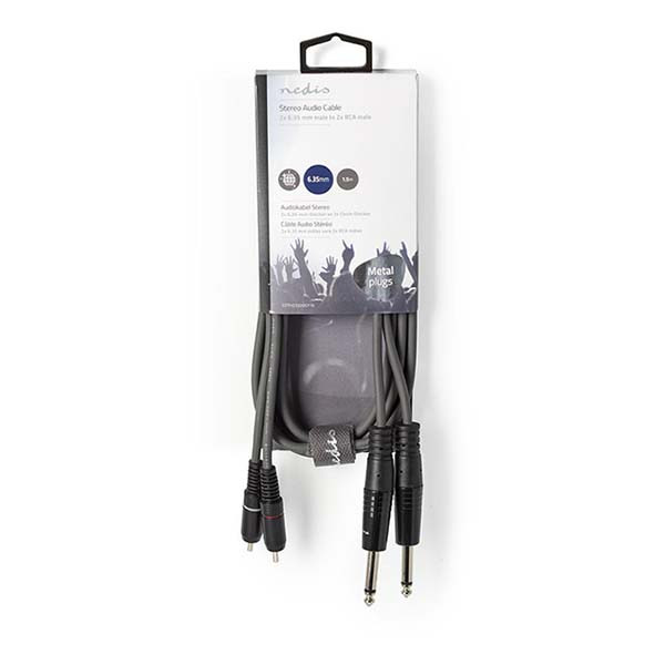 Nedis Tulp naar 2x jack 6.35 mm kabel | M ↔ M | Nedis | 1.5 meter (Stereo, 100% koper) COTH23320GY15 N010301319 - 4