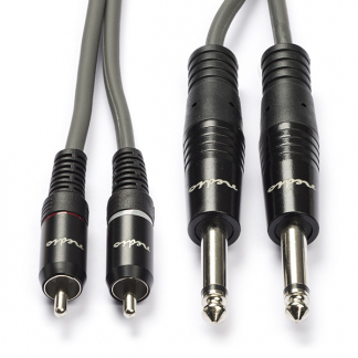 Nedis Tulp naar 2x jack 6.35 mm kabel | M ↔ M | Nedis | 5 meter (Stereo, 100% koper) COTH23320GY50 N010301321 - 1