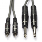 Nedis Tulp naar 2x jack 6.35 mm kabel | Nedis | 1.5 meter (Stereo, 100% koper) COTH23320GY15 N010301319