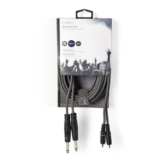 Nedis Tulp naar 2x jack 6.35 mm kabel | Nedis | 5 meter (Stereo, 100% koper) COTH23320GY50 N010301321 - 4