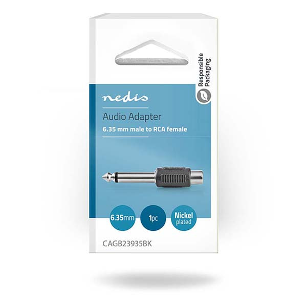 Nedis Tulp naar 6.35 mm jack adapter | V ↔ M | Nedis (Mono) CAGB23935BK CAGP23935BK N050302013 - 2