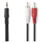 Nedis Tulp naar jack 3.5 mm kabel | M ↔ M | Nedis | 5 meter (Stereo) CAGL22200BK50 CAGP22200BK50 N010301305 - 2