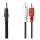 Nedis Tulp naar jack 3.5 mm kabel | Nedis | 1 meter (Stereo) CAGL22200BK10 CAGP22200BK10 N010301301 - 2