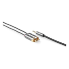 Nedis Tulp naar jack 3.5 mm kabel | Nedis | 1 meter (Stereo, Verguld, Grijs) CATB22200GY10 K010214265 - 4
