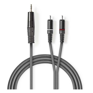 Nedis Tulp naar jack 3.5 mm kabel | Nedis | 5 meter (Stereo, 100% koper) COTH22200GY50 N010301328 - 2