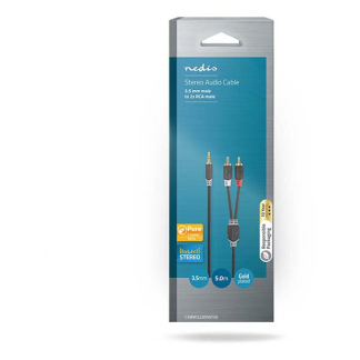 Nedis Tulp naar jack 3.5 mm kabel | Nedis | 5 meter (Stereo) CABW22200AT50 N010301334 - 3